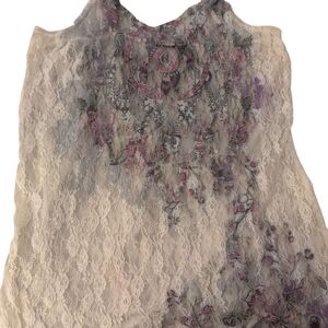 Urban Outfitters Cream and Purple Lace Camisole